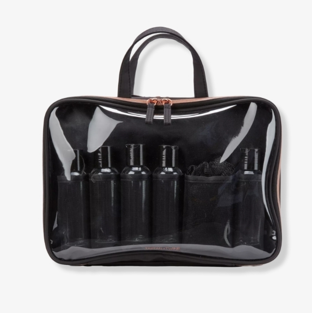 Brand New Clear/Black Travel Toiletry Bag